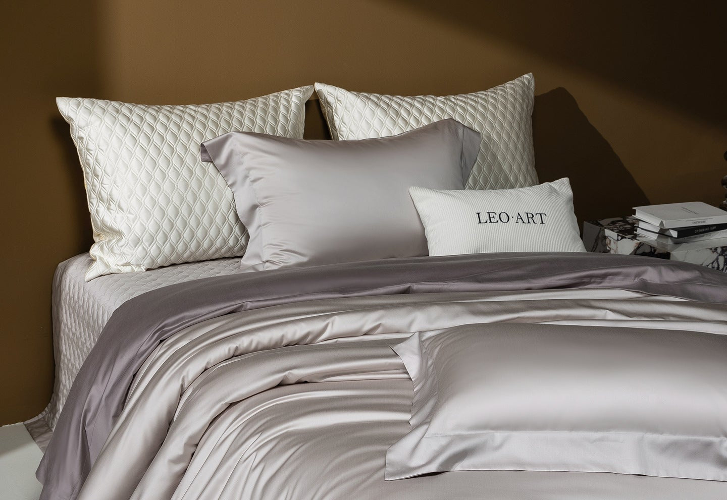 Dluxe Ave. Luxury Tencel Cotton Brushed Bed Cover Set/ One Flat Sheet Two Pillowcases {One Duvet Cover}