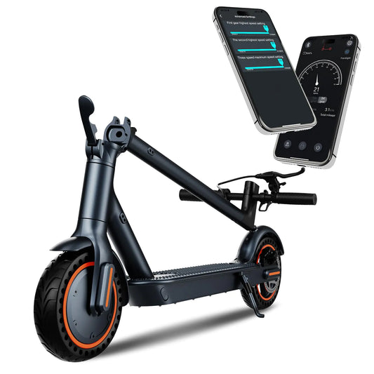 Dluxe Ave. Electric Scooter500W Motor18-21 Mile Range & 20Mph Speed 8.5Solid Tires APPCruise Control Front and Rear LightsDual Brake System