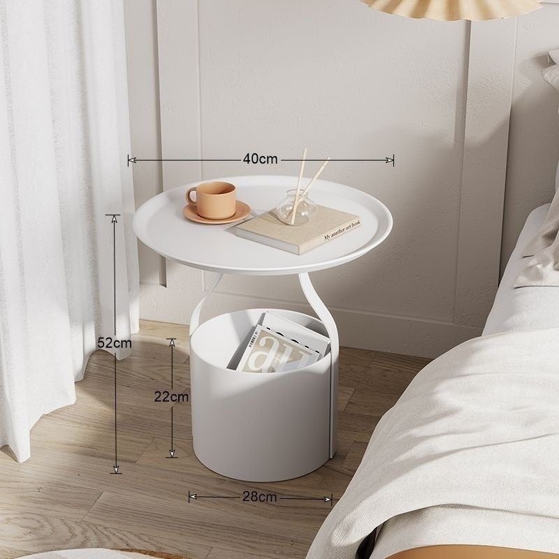 Iron Art Storage Side Table with Lid