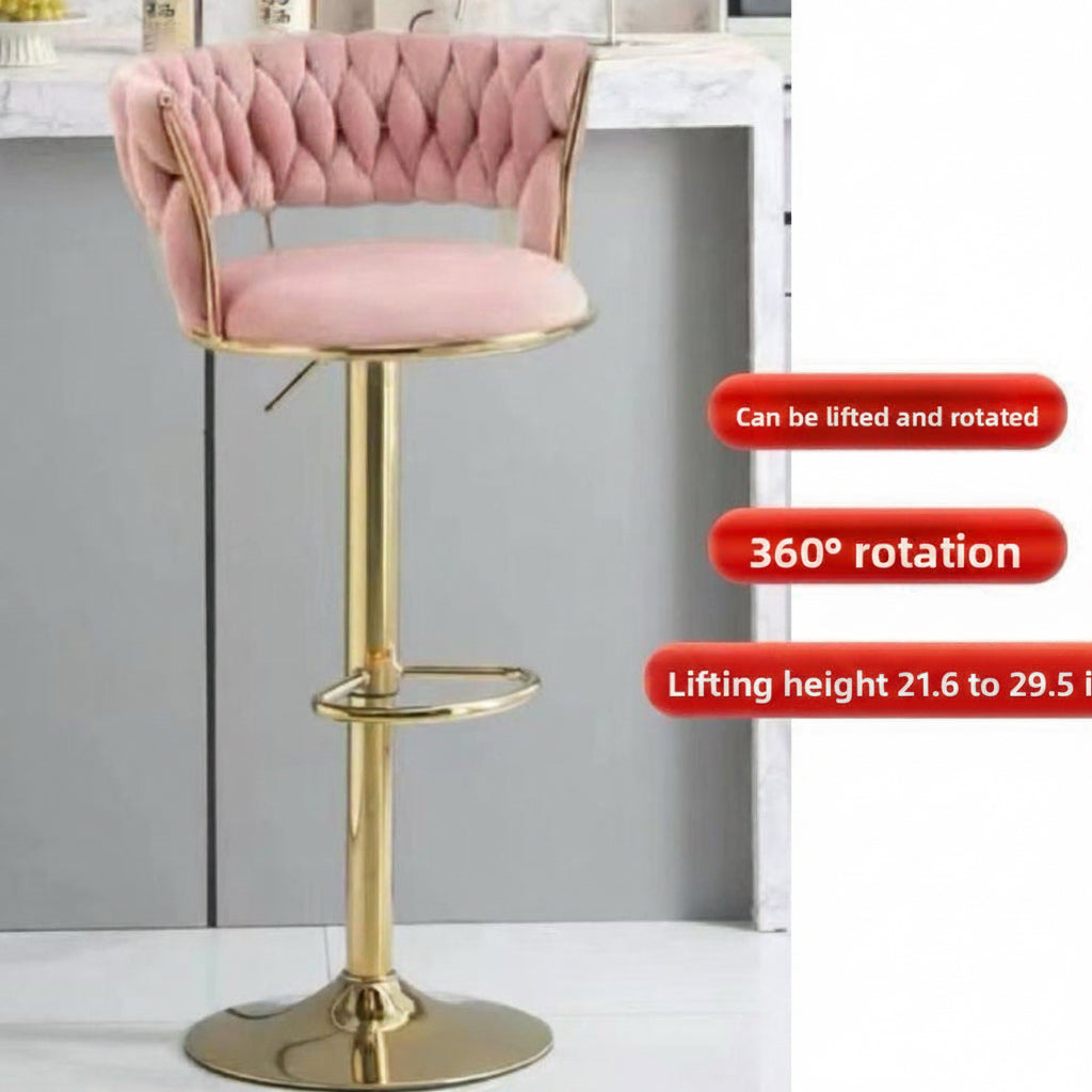 Dluxe Ave. Adjustable Swivel Bar Stool with Backrest