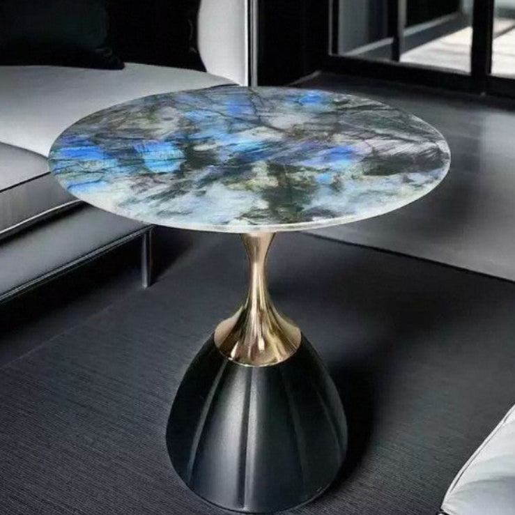 Dluxe Ave. Nordic Retro Metal Side Table with Marble Top