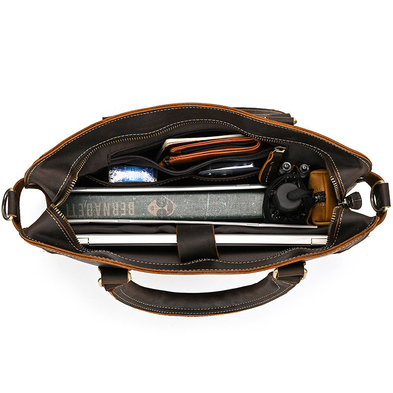 Dluxe Ave. Luxury Leather Business Briefcase/ 14"