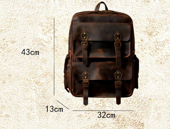 Dluxe Ave. Genuine Leather Travel Backpack