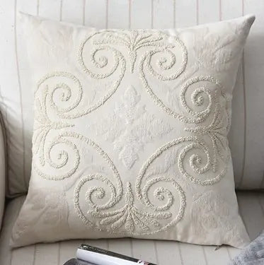 Dluxe Ave. Embroidered Couch Cotton and Linen Woven Couch Pillow