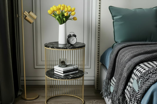 Nordic Marble Top Metal Side Table