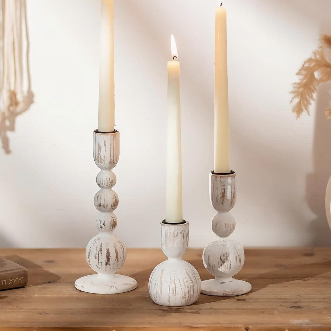 American-style wooden candle holder
