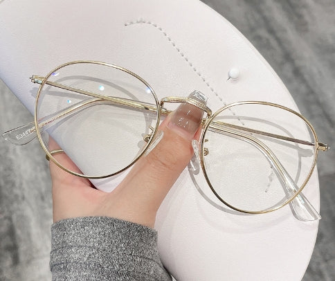 Artistic Metal Frame Oval Glasses for Men and Women
