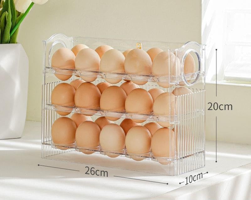 Dluxe Ave. 3-Tier Striped Egg Storage Rack for Refrigerator