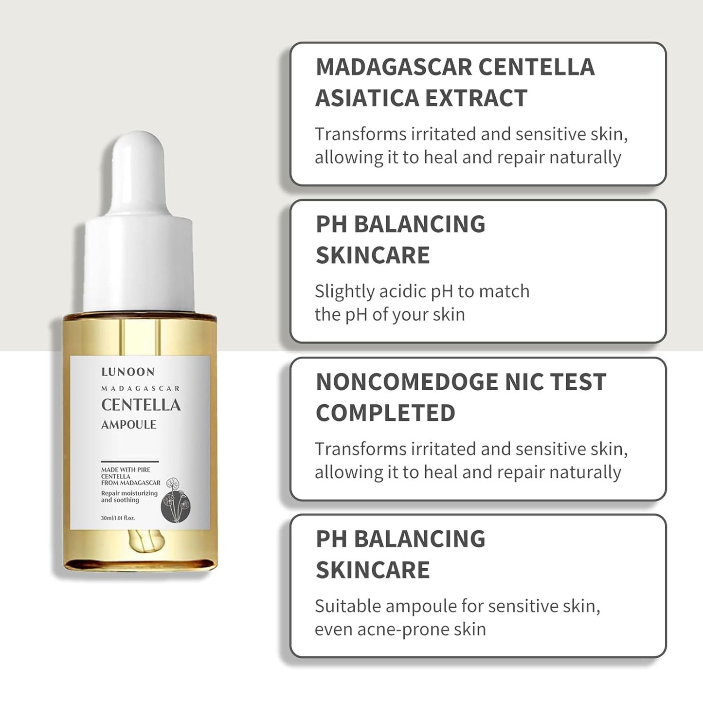 Dluxe Ave. 30 ML Centella Asiatica Ampoule Facial Serum,Soothing Care Hypoallergenic Hydrating Centella Asiatica Extract Face Serum. (1 Pcs)