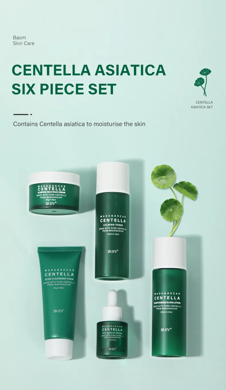 Dluxe Ave. Private Label Skin Repair Centella Skin Care Kit Soothes Acne Face Care Centella Asiatica Extract Natural Facial Skin Care Set