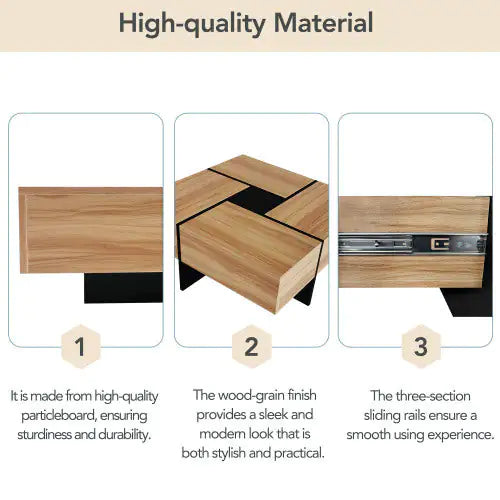 Dluxe Ave. Unique Design Coffee Table With 4 Hidden Storage Compartments