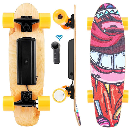 Dluxe Ave. Caroma Electric Skateboards with Remote 20MPH Top Speed & 12 Miles Range Electric Longboard for Adults Teens/ 3 Speed Settings for Beginners and Expert Built-in Intelligent BMS 300lbs Max Load