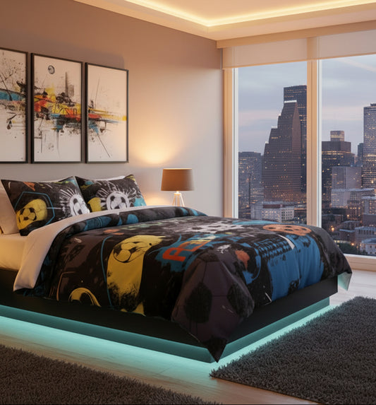 Dluxe Ave. (QUEEN) 3 Pcs Comforter Sets/ Football