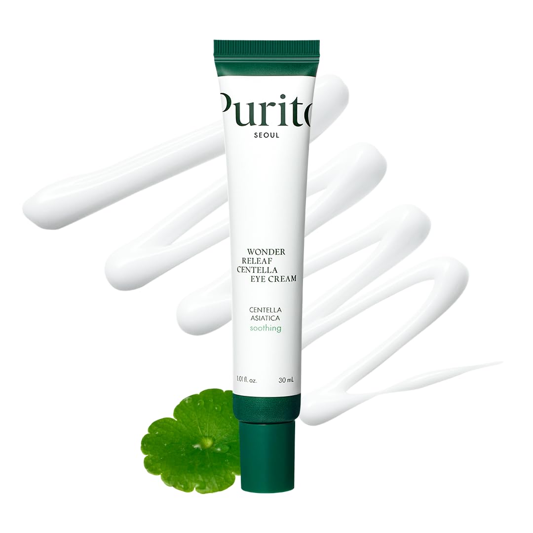 Dluxe Ave. PURITO Centella Eye Cream Korean Centella for Sensitive Skin Soothing Facial Eye Cream for face Dark Circles Wrinkles Puffiness K-Beauty Vegan & Cruelty-Free 30ml 1fl.oz