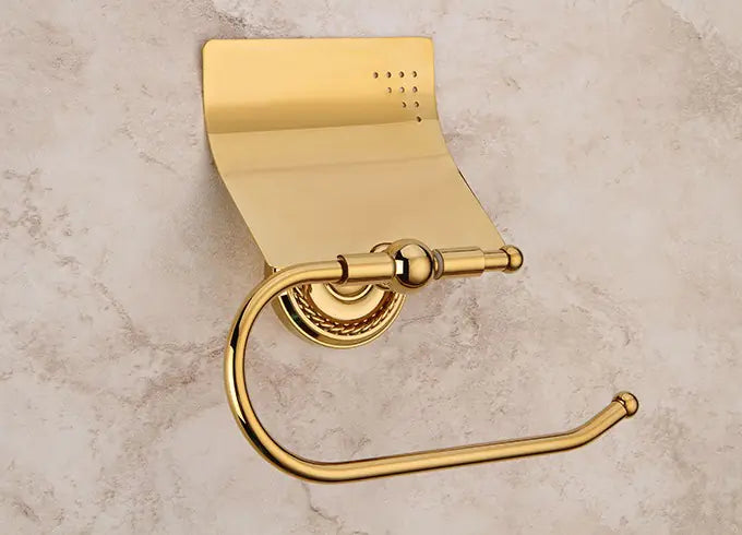 Dluxe Ave. Waterproof Toilet Paper Holder - Gold Brass Design