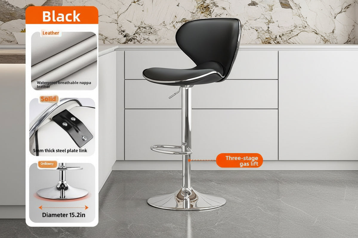 Dluxe Ave. Adjustable Rotatable Leather Bar Stool