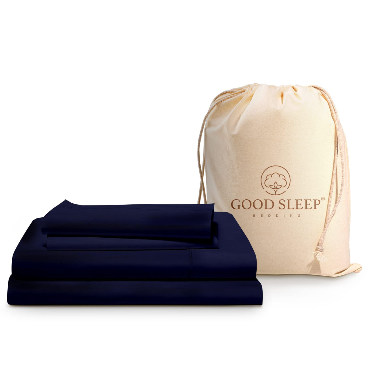 Dluxe Ave. (CALI./ KING)4 Pc Sheet Sets, 1000 TC Egyptian Cotton/ Navy Blue