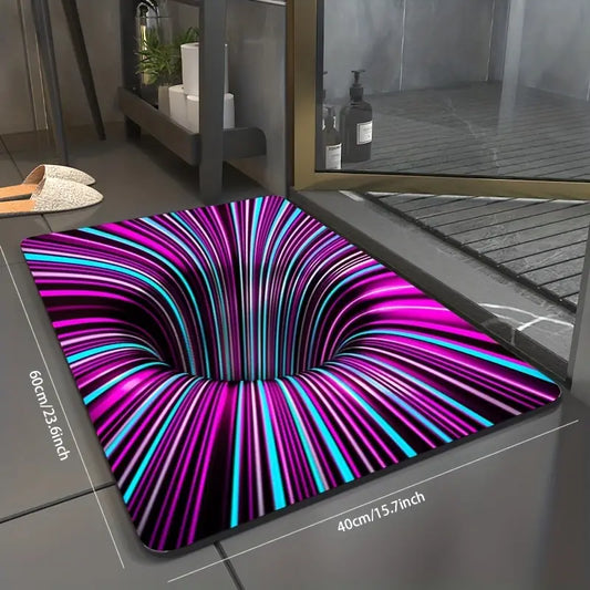 Dluxe Ave.3D Swirl Illusion Non-Slip Area Rug for Home