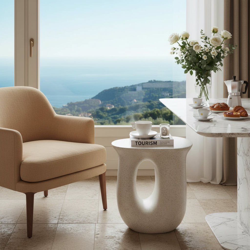Creative Cream Style Side Table for Bedroom Living Room Sofa Coffee Table Light Luxury Simple French Style Small Apartment