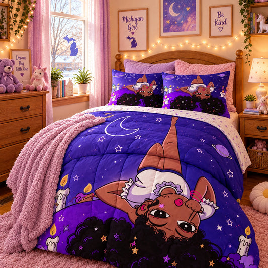 Dluxe Ave. (QUEEN) 3 Pcs Duvet Cover and Bedding Set/ Purple