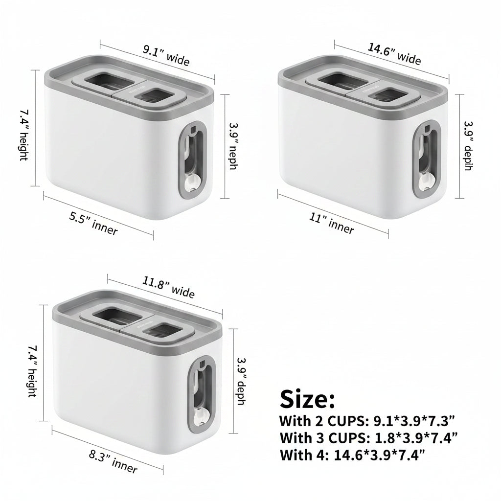 Dluxe Ave. Magnetic Toothbrush Holder Set with Automatic Toothpaste Dispenser
