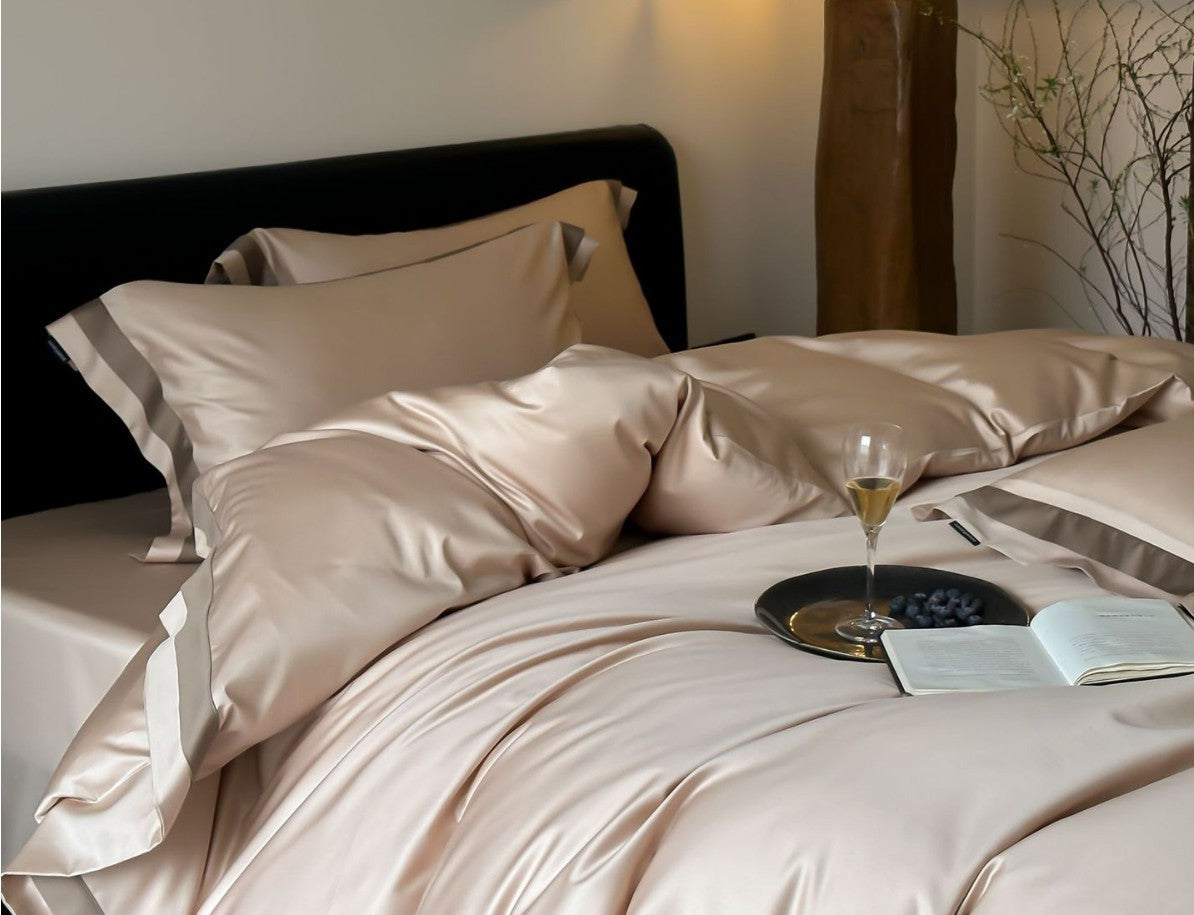 Dluxe Ave. Luxury Tencel Cotton Bed Sheet Set/ One Flat sheet Two Pillowcases {One Duvet cover}