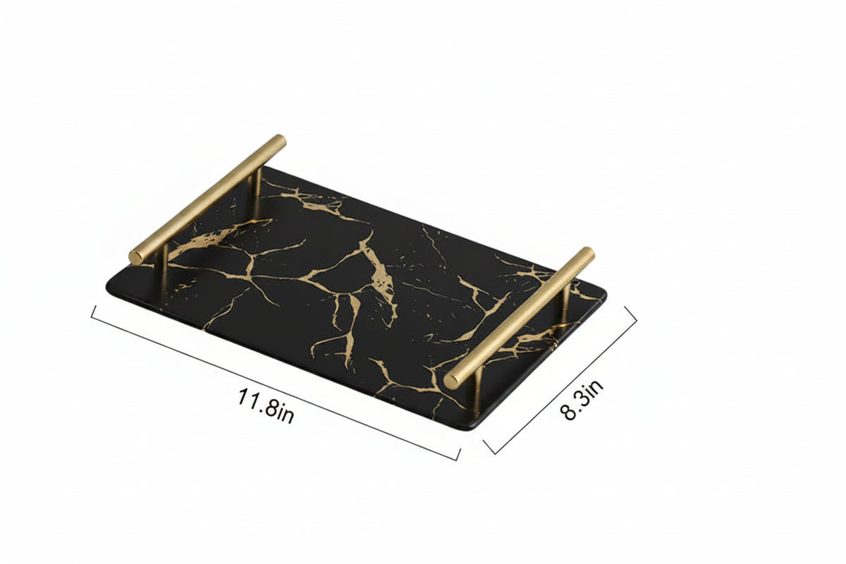 Dluxe Ave. Nordic Marble Pattern Ceramic Rectangular Tray