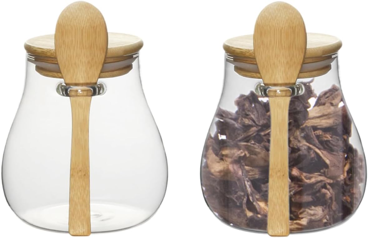 Dluxe Ave. Airtight Spice Containers / Glass Tea Canister (One)
