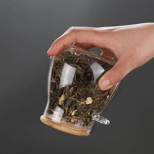 Dluxe Ave. Airtight Spice Containers / Glass Tea Canister (One)