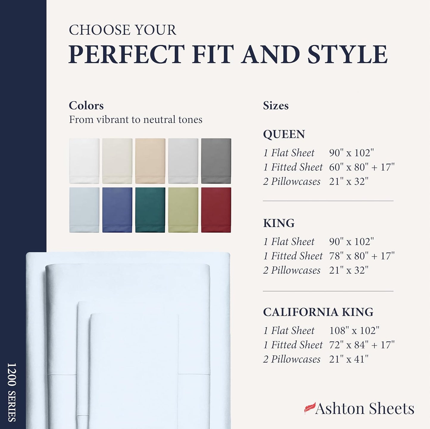Dluxe Ave. ( QUEEN ) 4 Pcs 100% Egyptian Cotton Sheets,1200 Thread Count, Luxury Sheets, 17" Deep Pocket, Light Blue