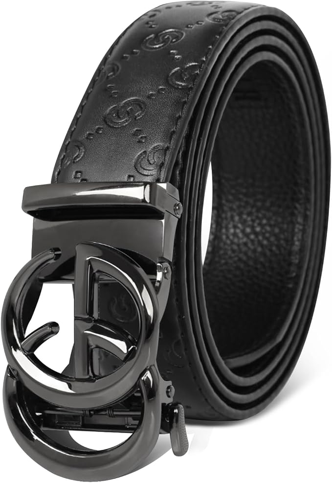 Dluxe Ave. Men Leather Belt Business/ Black