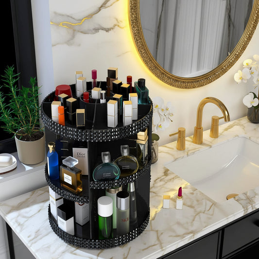 Dluxe Ave. Makeup Organizer/ 360-Degree Rotating Adjustable