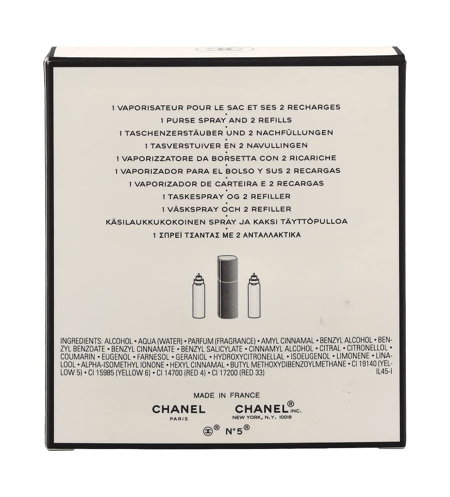 Dluxe Ave. No. 5 by Chanel for Women Set (Eau De Toilette Spray 0.7 Ounce Two Eau De Toilette Refills 0.7 Ounce Each)