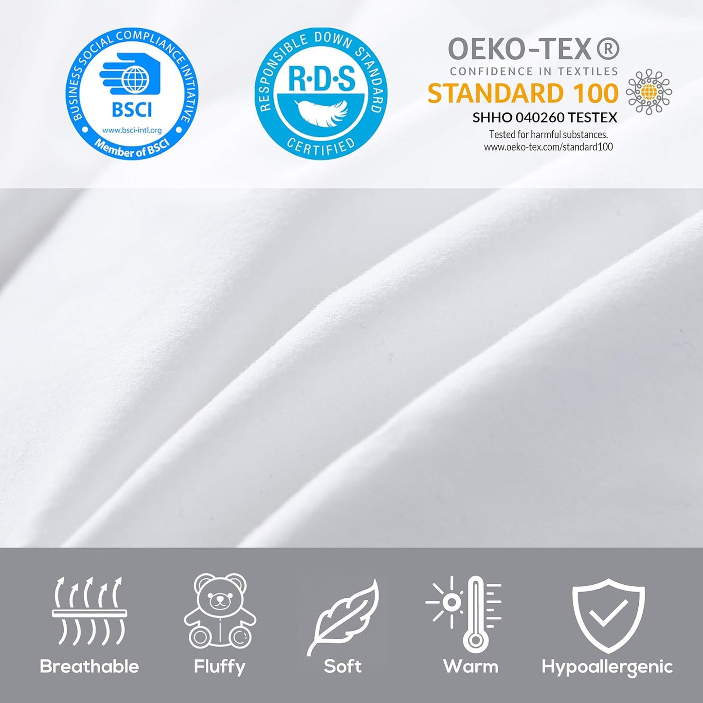 Dluxe Ave. ( QUEEN ) 600-Thread-Count Egyptian Cotton Goose Down Comforter/ 55 oz. Fill Weight Baffle Box Design, / White
