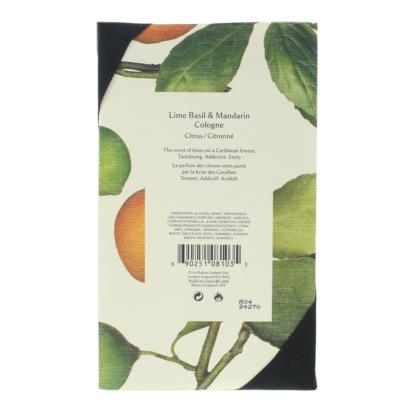 Dluxe Ave. Jo Malone Lime Basil Mandarin by Jo Malone for Unisex - 3.4 oz Cologne Spray ( Pack May Vary )