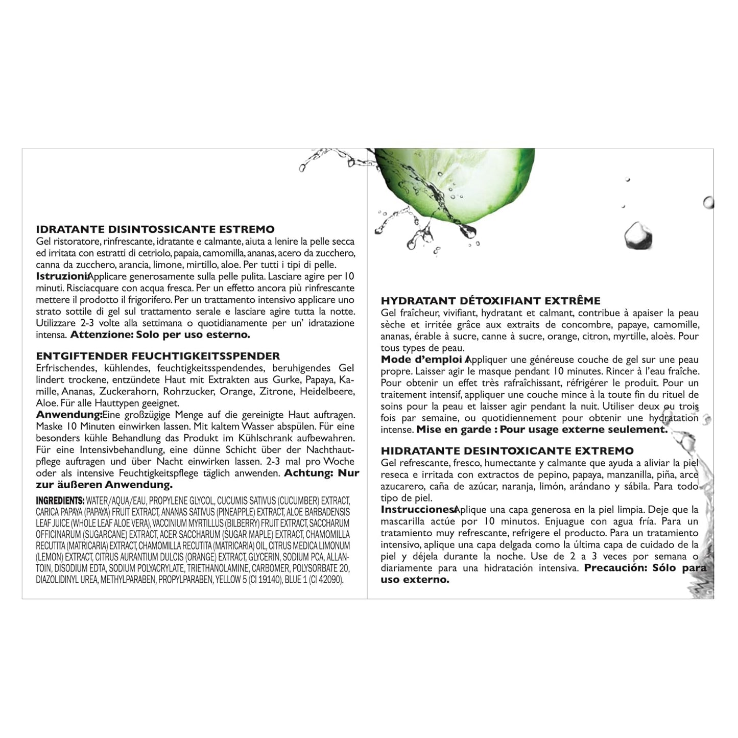 Dluxe Ave. Peter Thomas Roth | Cucumber Gel Mask | Extreme De-Tox Hydrator Cooling and Hydrating Facial Mask Helps Soothe the Look of Dry and Irritated Skin 5 fl oz (Pack of 1)
