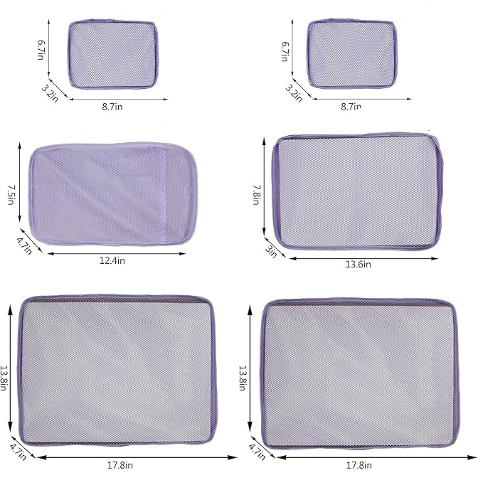 Dluxe Ave. Travel Packing Organizers with Shoe Bag/ Purple