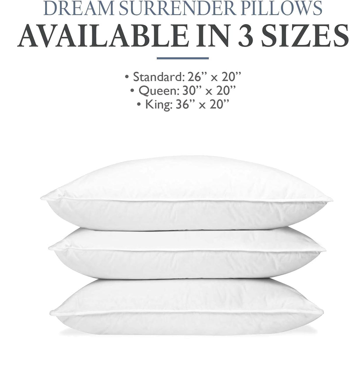 Dluxe Ave. (KING) Dream Surrender Pillows, Set of 2, {MED./SUPP.} Luxury Hotel Collection