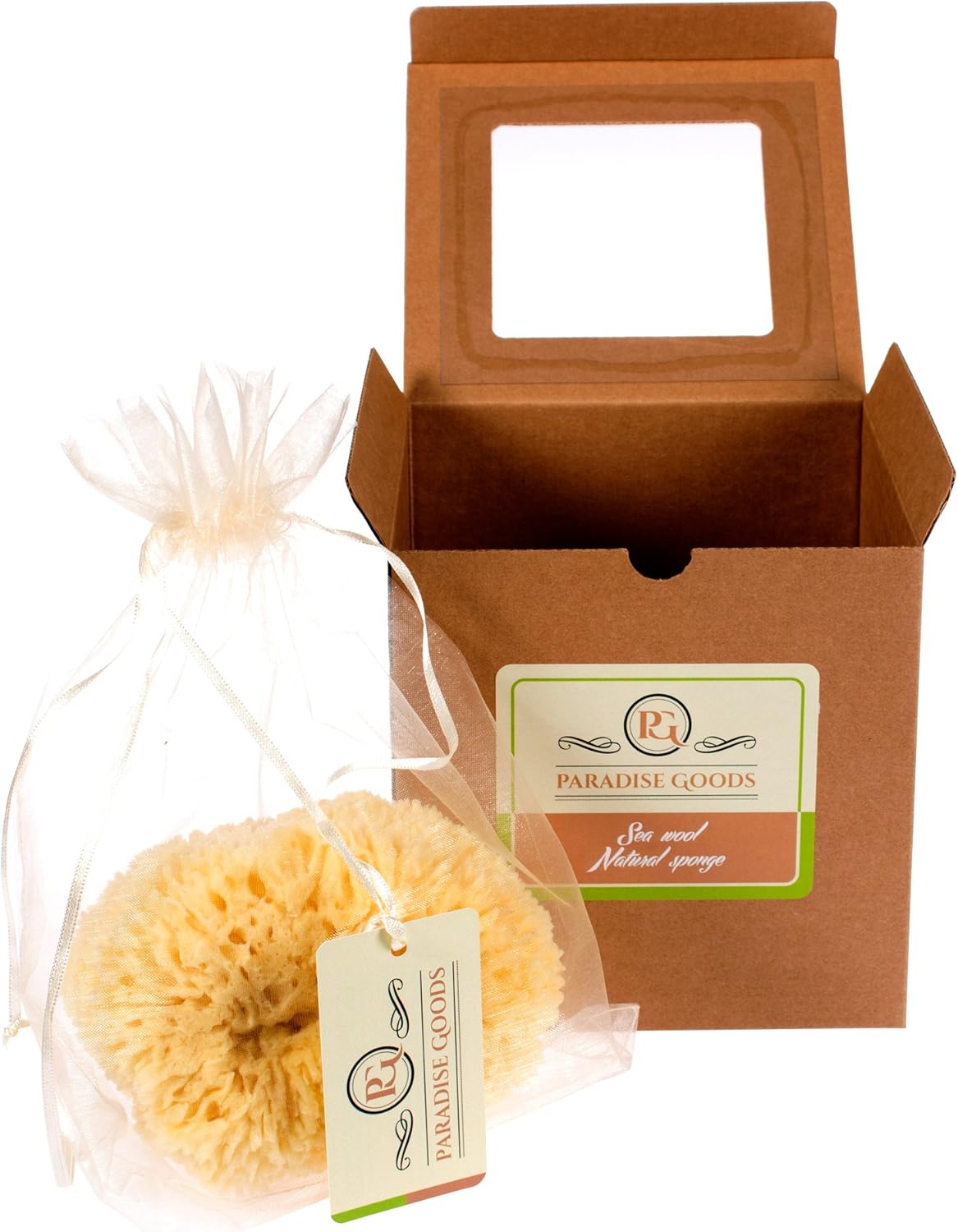Dluxe Ave. Natural Yellow Sea Wool Sponge 6 Inches. Perfect for Bath Shower & Body Care