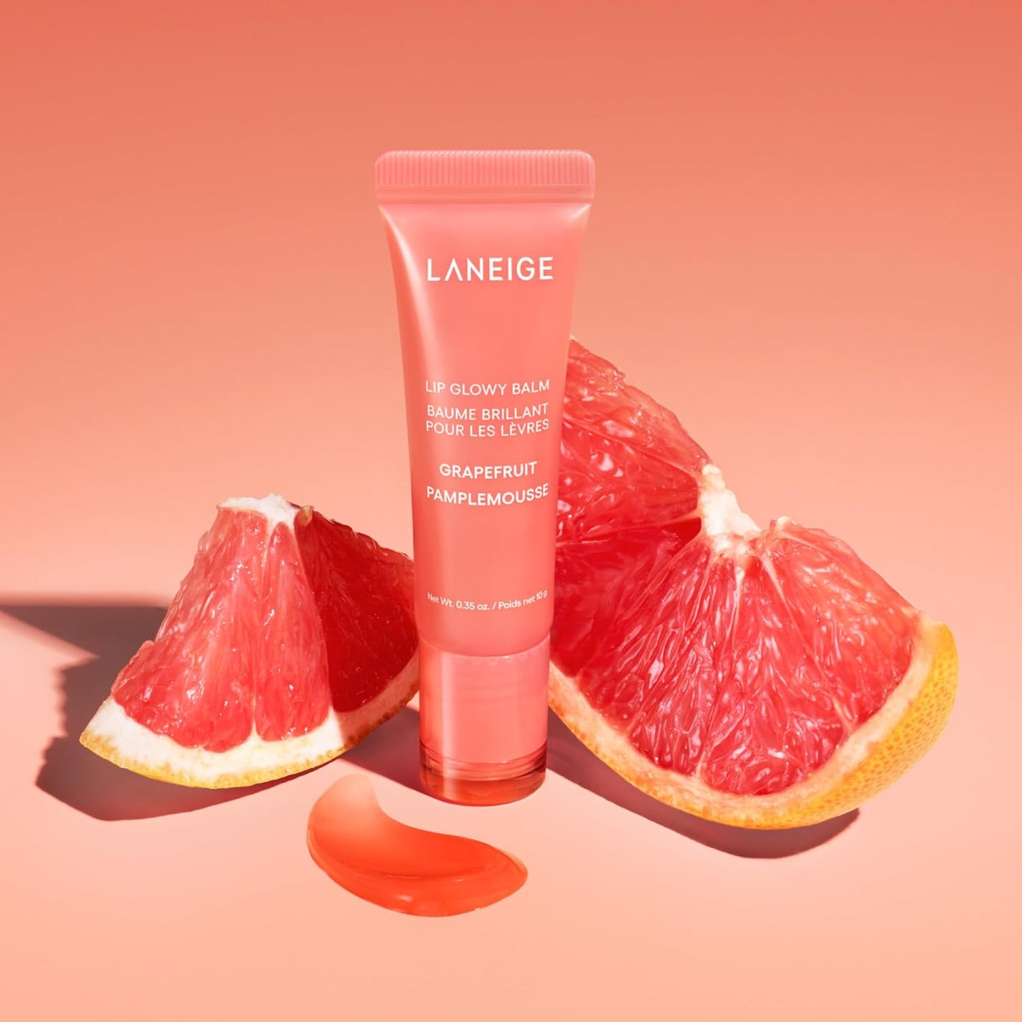 Dluxe Ave. LANEIGE Lip Glowy Balm Grapefruit: Hydrate Glossy Lightweight Moisturize & Tint with Shea Butter