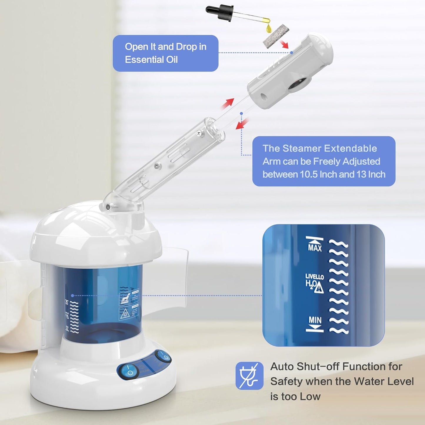 Dluxe Ave. Facial Steamer with Extendable Arm/ Professional