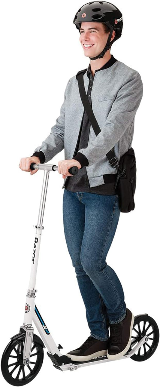 Dluxe Ave. A6 Kick Scooter, for riders ages 8 and up weighing up to 220 pounds (100 kg) White
