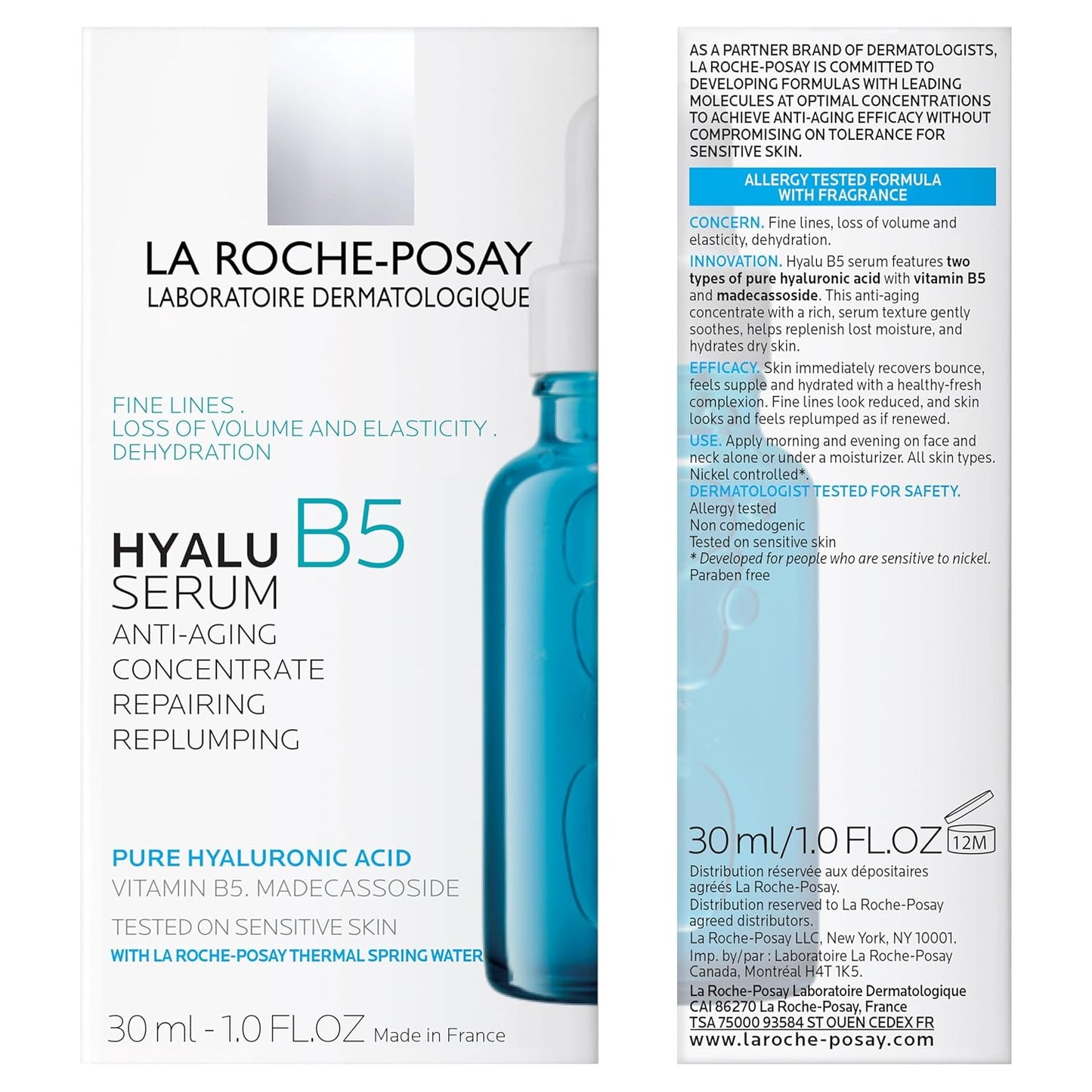 Dluxe Ave. La Roche-Posay Hyalu B5 Pure Hyaluronic Acid Serum for Face with Vitamin B5 Anti-Aging Serum for Fine Lines and Wrinkles Plumps and Repairs Dry Skin Safe on Sensitive Skin