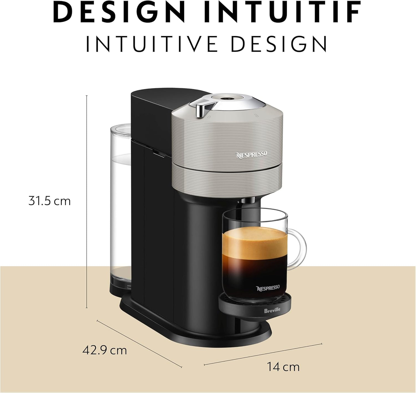 Dluxe Ave. Coffee and Espresso Maker with Milk Frother/ Light Grey