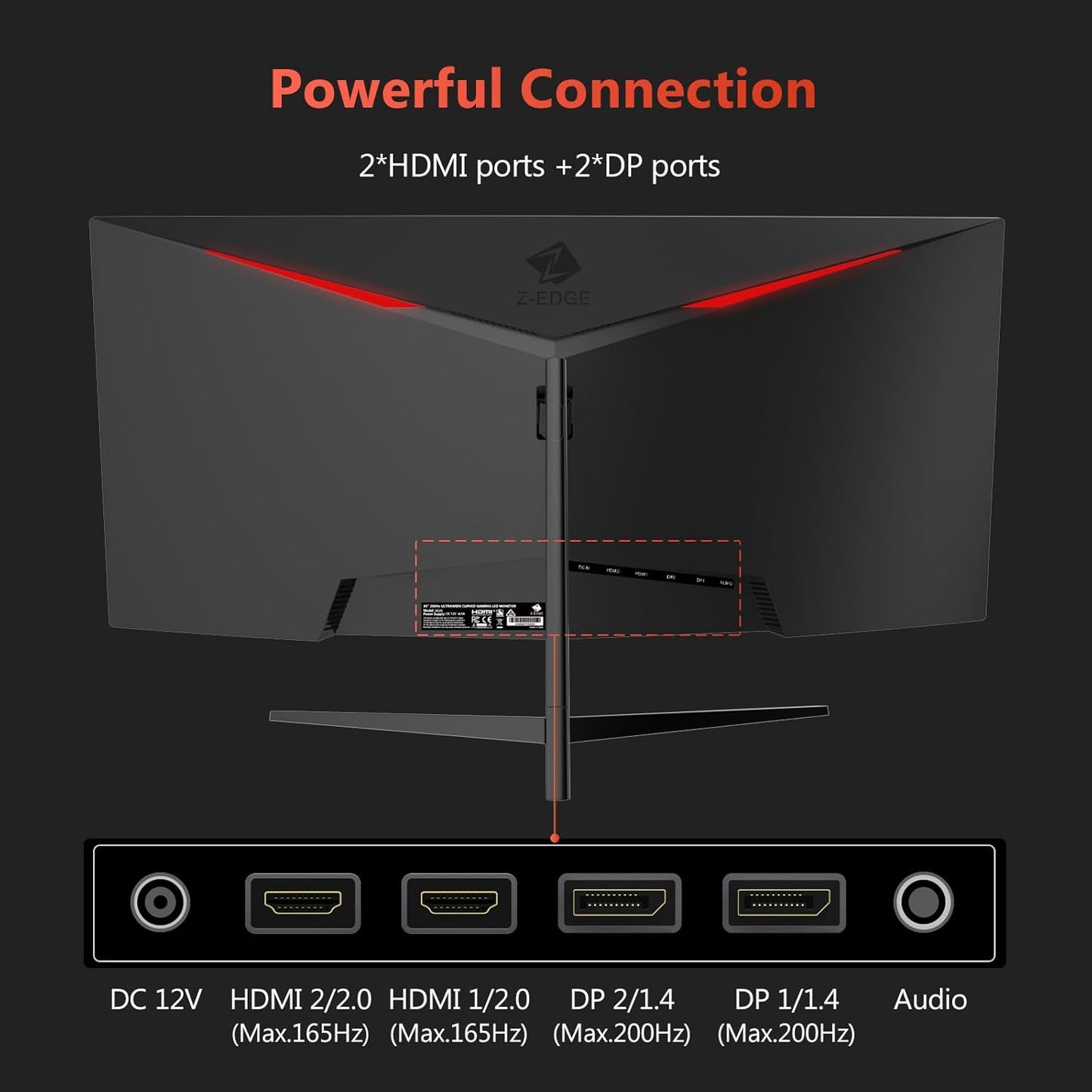 Dluxe Ave. Z-Edge 30 inch 144Hz/200Hz Curved Gaming Monitor 1080P
