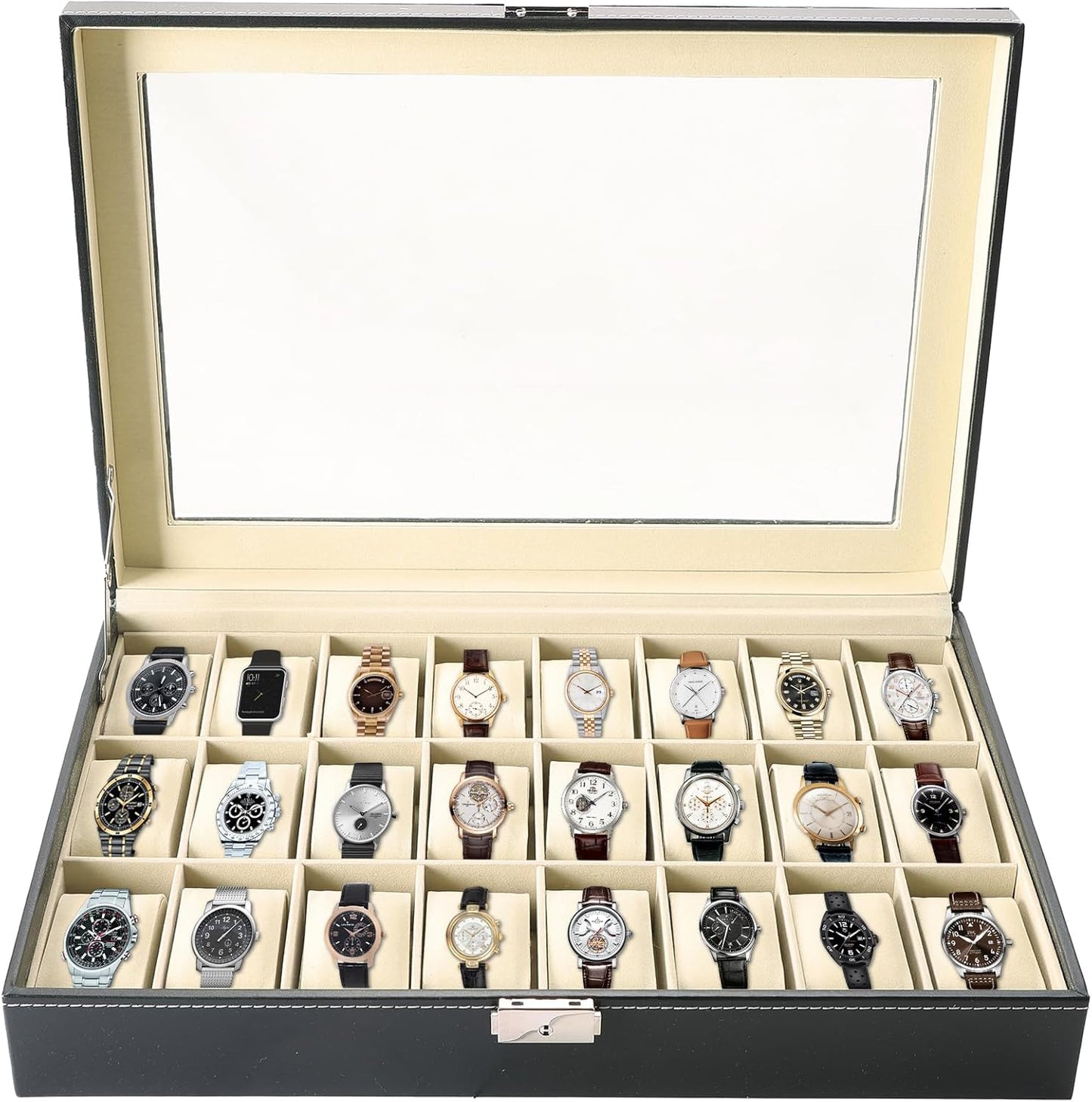 Dluxe Ave. 24 Slot Watch Box Organizer Display