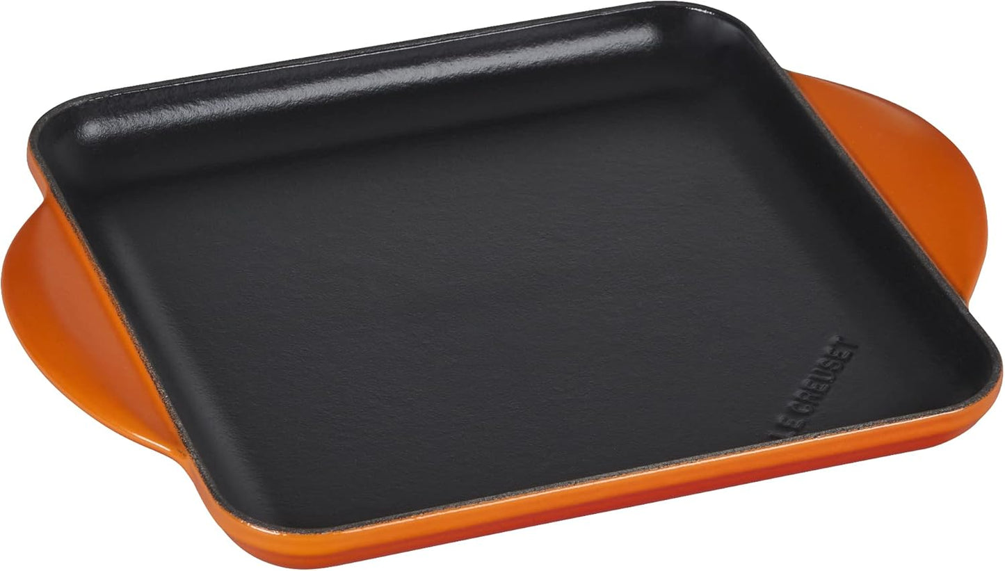 Dluxe Ave. ( Limited Edition) Enamaled Cast Iron Square Griddle 9.5" (Flame)