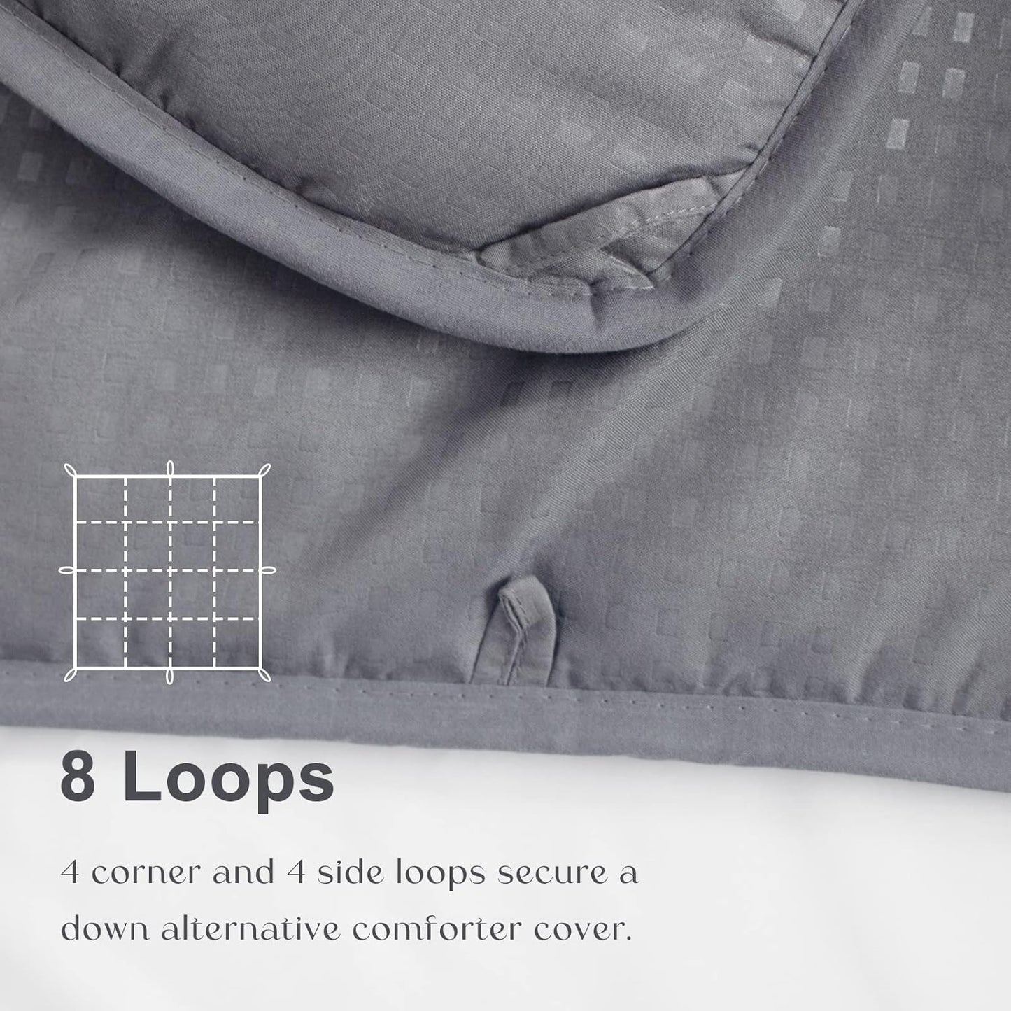 Dluxe Ave. ( TWIN ) Comforter {Duvet}All Season Down/ Grey