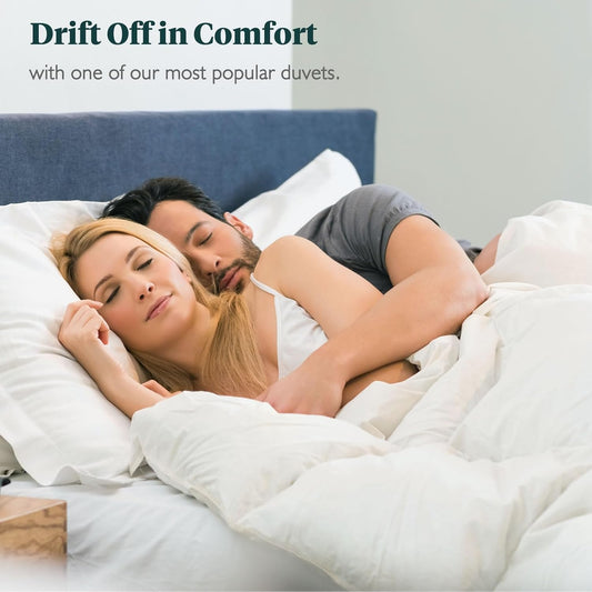Dluxe Ave. ( TWIN ) Feathers & Down Comforter Organic Duvet Insert 100% Cotton, Feathers and 350 FP Down 420Z Filler, All Season/ White