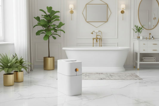 Dluxe Ave. Touchless Bathroom Trash Can /White